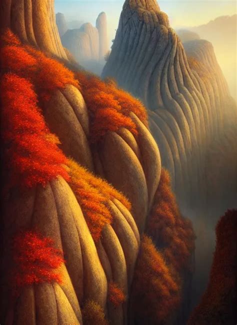 Autumn Mornings In The Low Poly Cliffs Of Illusions Stable