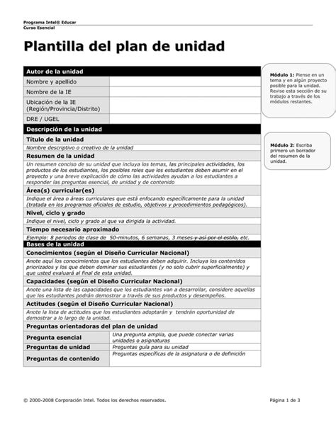 Plantilla Plan Unidad Introduccion PDF