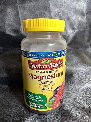 Nature Made High Absorption Magnesium Citrate Gummies Mg Gummies