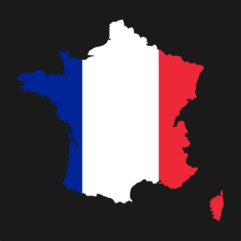 France Map Silhouette With Flag On Black Background 3330809 Vector Art At Vecteezy