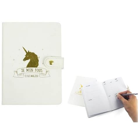 Agenda Perp Tuel Licorne Mania Blanc Dor Je M En Fous Je Suis