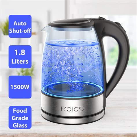 Buy Koios Electric Stainless Glass Water Kettle 1500w Bpa Free 18l Automatic Shut Off Fast Boil