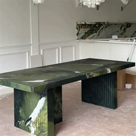 natural avocado green marble dining table modern simple italian light