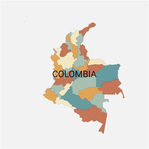 Carte Vectorielle De Colombie Avec Divisions Administratives Vecteur