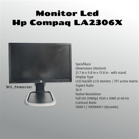 Jual Monitor Led HP Compaq LA2306X 23 Inch Shopee Indonesia