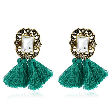 New Rhinestone Long Tassel Dangle Earrings For Women Thread Fringe Drop Earrings Ebay