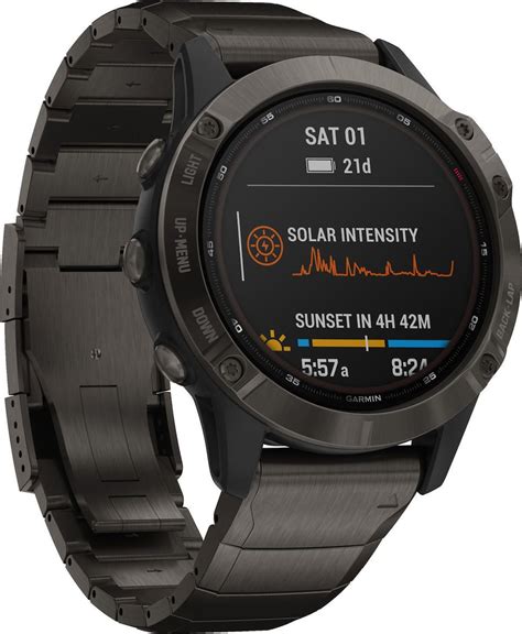 Garmin Fenix Pro Solar Mm Titanium Carbon Gray Dlc With Titanium