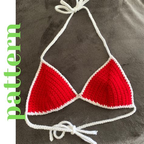 PATTERN Crochet Triangle Bikini Top Colorblock Bikini Etsy