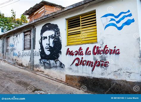 Che Guevara S Image Is Outlined On The Ministry Of The Interior