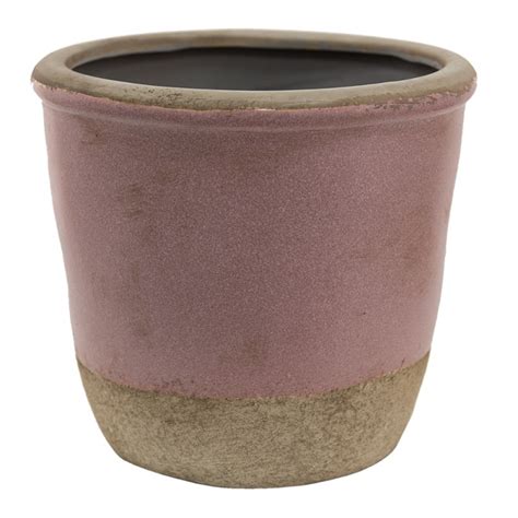 6CE1380M Bloempot Ø 14x13 cm Roze Beige Keramiek Rond Bloempot binnen