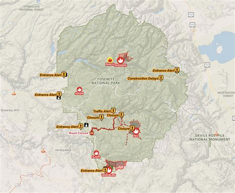 Multiple Wildfires Burning In Yosemite National Park