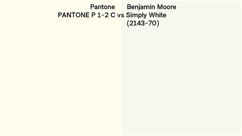 Pantone P C Vs Benjamin Moore Simply White Side By Side