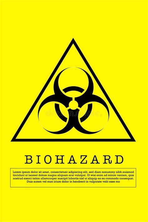 Biohazard Logo Or Icon On Yellow Background Stock Vector Illustration