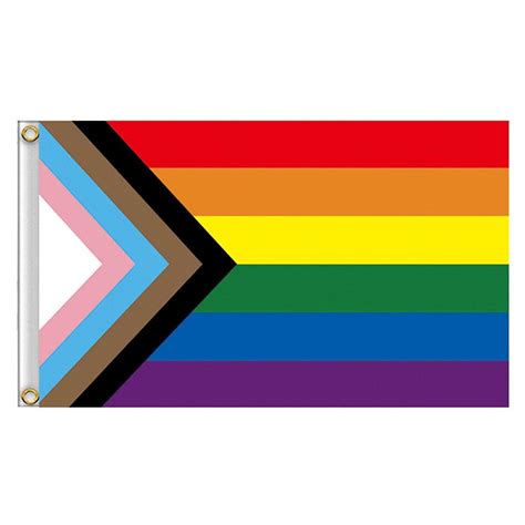 Gay Pride Flag,Gay Bunting, 3x5ft Rainbow Flags Banner,Progress Pride Rainbow Garden Flags For ...