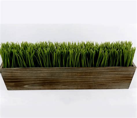 Wood Planter Box 24 Grass Centerpiece