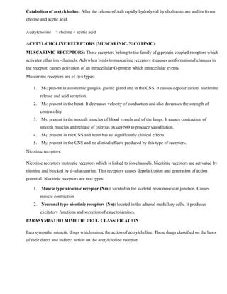 Sar of choinergic & anticholinergic drugs | PDF