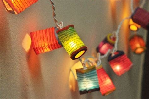 35 Bulbs Paper Lantern String Lights Mixed Colour by smilecotton