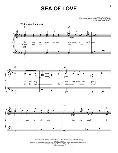 Sea Of Love | Sheet Music Direct