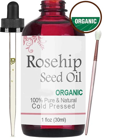 Organic Rosehip Oil For Face 100 Pure Natural Cold Pressed Unrefined