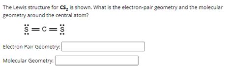 SOLVED: The Lewis structure for 𝐂 𝐒2 is shown. What is the electron ...