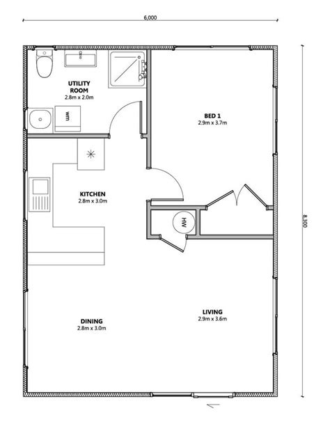 M Peninsula Kitchen House Plan For Granny Flat Or Holiday Home