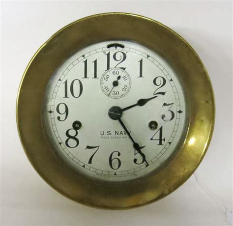 Lot Us Navy Deck Clock No3 By Seth Thomas 5 12 S