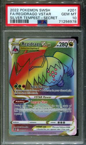 Regidrago Vstar Psa Secret Rare Silver Tempest