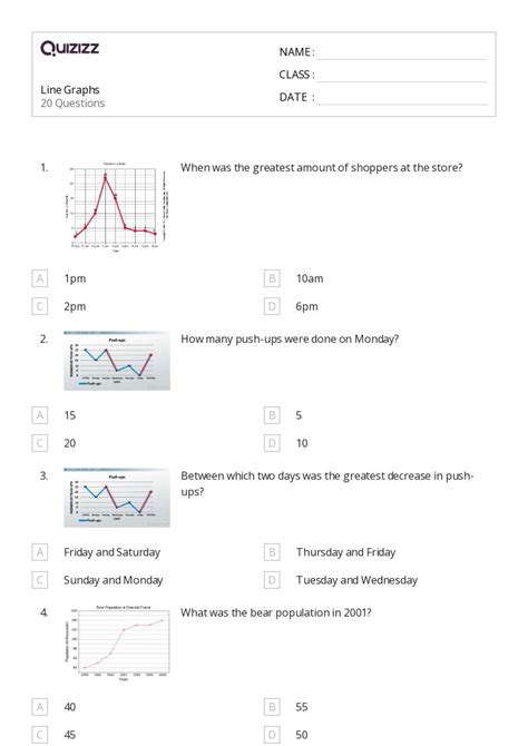 Line Graphs Worksheets For Th Class On Quizizz Free Printable