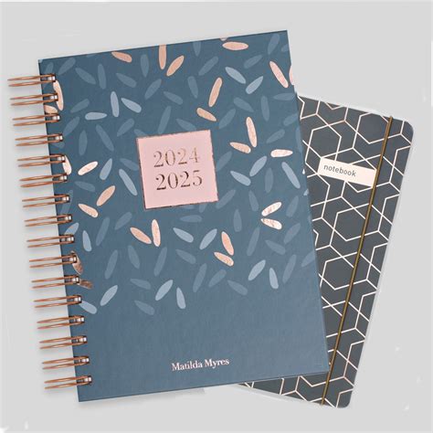 2024 2025 A5 Day A Page Diary And Notebook Grey Matilda Myres