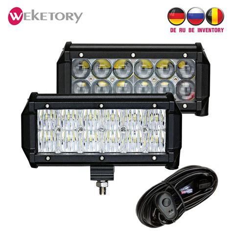 Weketory 2 Uds 7 Pulgadas 60W 4D 5D Barra De Luz LED De Obra Para