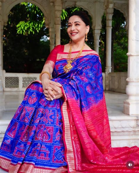 madhuri dixit odisha handloom sambalpuri pure silk saree fabodisha