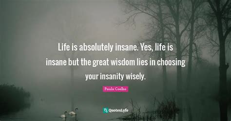 Life Is Absolutely Insane Yes Life Is Insane But The Great Wisdom Li