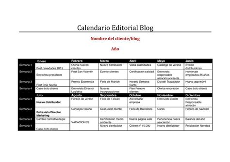 C Mo Hacer Un Calendario Editorial Para Un Blog Incluye Plantilla