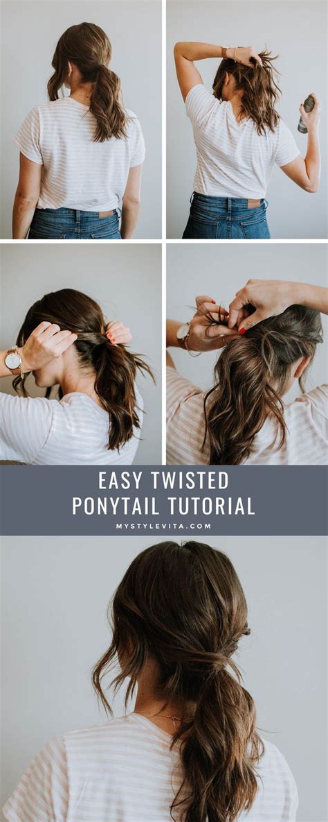 An Easy Twisted Ponytail Tutorial For Long Hair Twisted Ponytail For