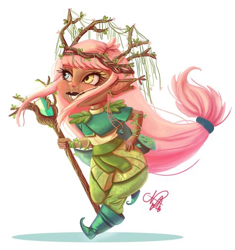 Artstation Gnyma A Forest Gnome Druid Natalia Solís Druid Gnomes Dnd Druid