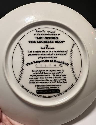 Bradford Exchange Plates Yankees Lou Gehrig LUCKIEST MAN Babe Ruth CALLED SHOT C EBay
