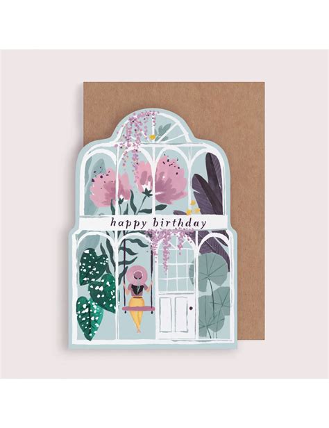 Happy Birthday Greenhouse Greeting Card Home