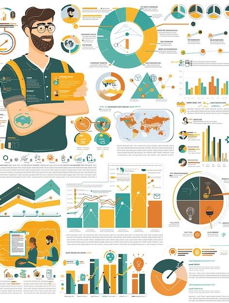 Colorful Infographic With World Map And Data Premium Ai Generated Image