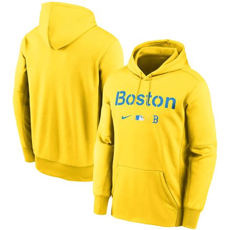 Nike Boston Red Sox City Connect Therma Hoodie Blue Pacific Blue Midwest Gold