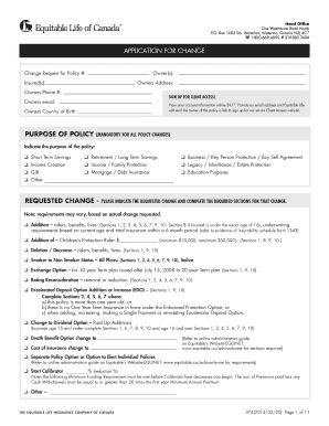 Fillable Online Form 374 EquiNet Equitable Life Of Canada Fax Email