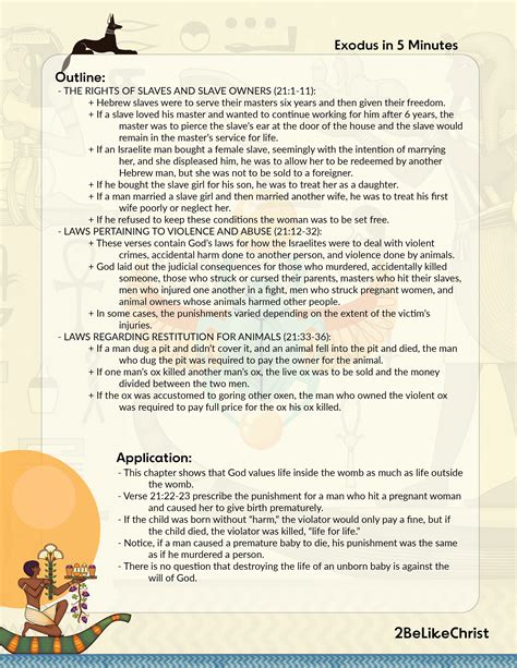 Exodus 21 Summary: A Concise Overview in 5 Minutes — 2BeLikeChrist