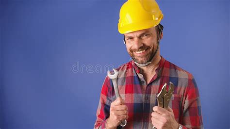 Home Improvement Concept Young Handyman With Tools And Hard Hat