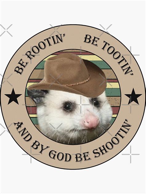 Rootin Tootin Possum Cowboy Sticker For Sale By Battlegoat Redbubble