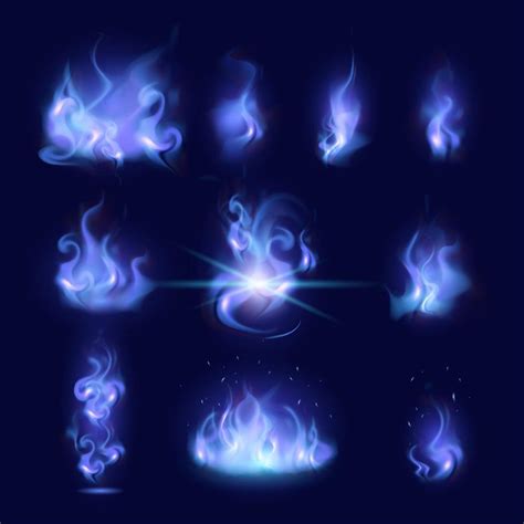 Mysterious fire. Magic flame collection 13650542 Vector Art at Vecteezy