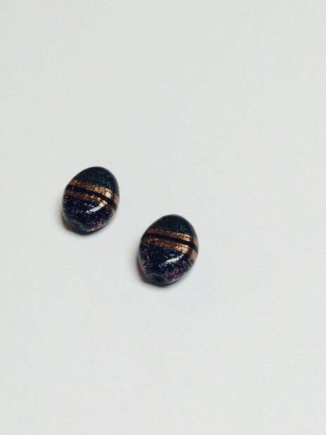 Dichroic Glass Oval Shaped Beads - 8 Pieces - BeadHoliday