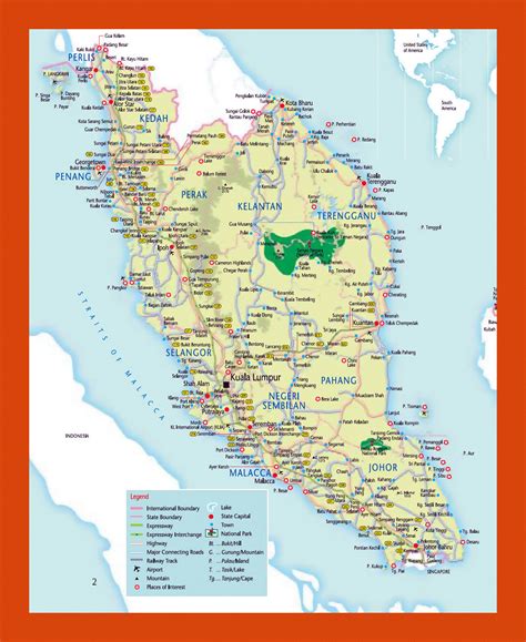 Tourist map of West Malaysia | Maps of Malaysia | Maps of Asia | GIF ...