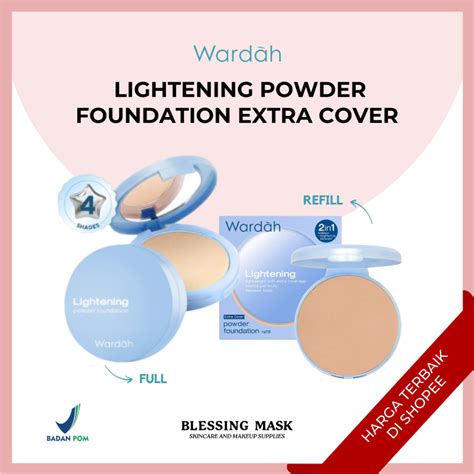 Jual WARDAH Lightening Powder Foundation Extra Cover 10gr Full Refill