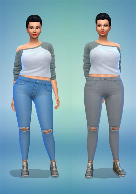 The Sims 4 Jeans CC - Mile High Ripped Skinny Jeans