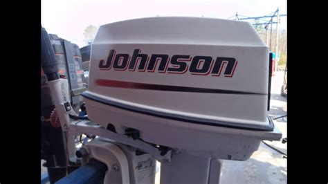 05035105 Used 2003 Johnson J25rlsrr 25hp 2 Stroke Tiller Outboard Boat Motor 20 Shaft Youtube