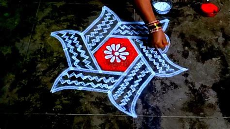 Margazhi Special Flower Kolam With Dots Dhanurmasam Muggulu